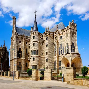 View of the Palacio de Gaudí in Astorga, Spain.