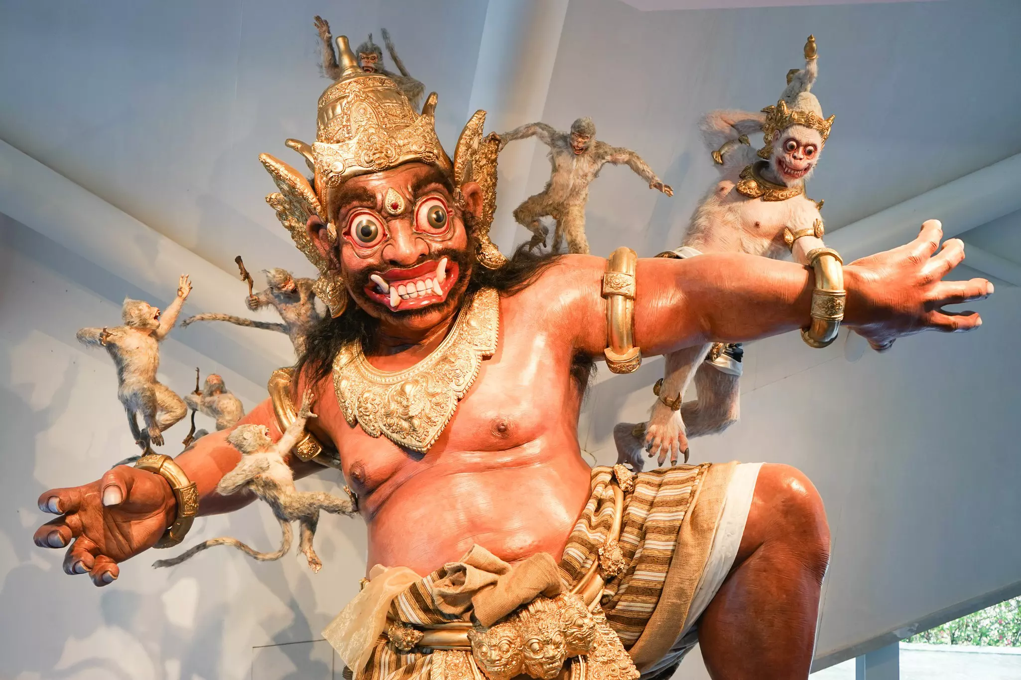 A statue of an ogoh-ogoh demon at the SAKA Museum in Bali, Indonesia.