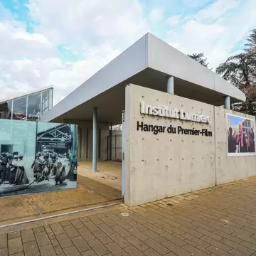 Hangar du Premier Film ("Hangar of the First Movie") at the Lumière Institute is the former factory of Auguste and Louis Lumière where they shot the first film in history. Lyon, France.