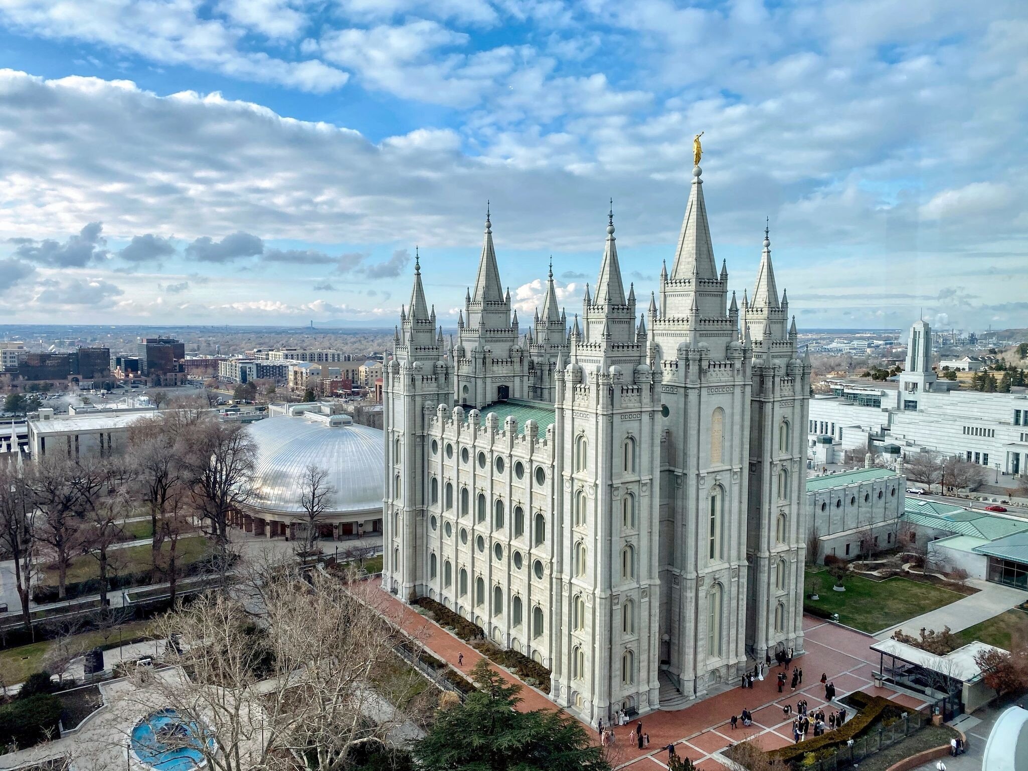 Salt Lake City cityscape with Mormon Temple, Temple Square, Utah, USA - stock photo
Salt Lake Temple
