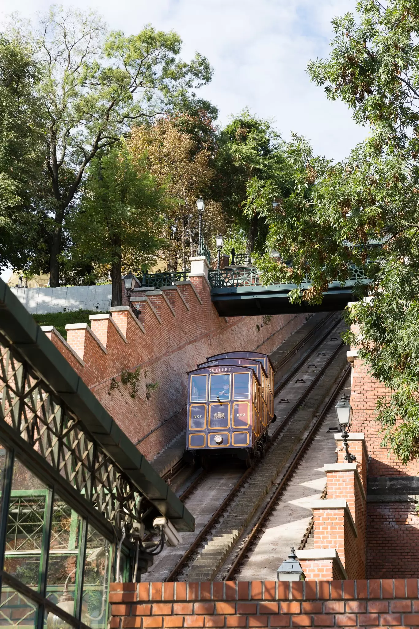 View of the funicular in Budapest, Hungary.