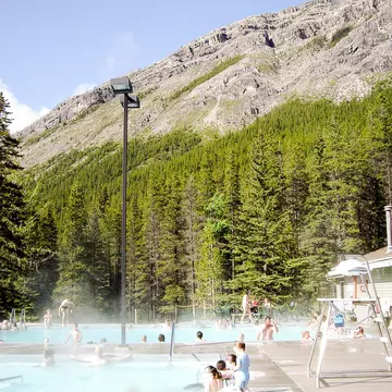 Miette Hotsprings in Jasper National Park during spring.