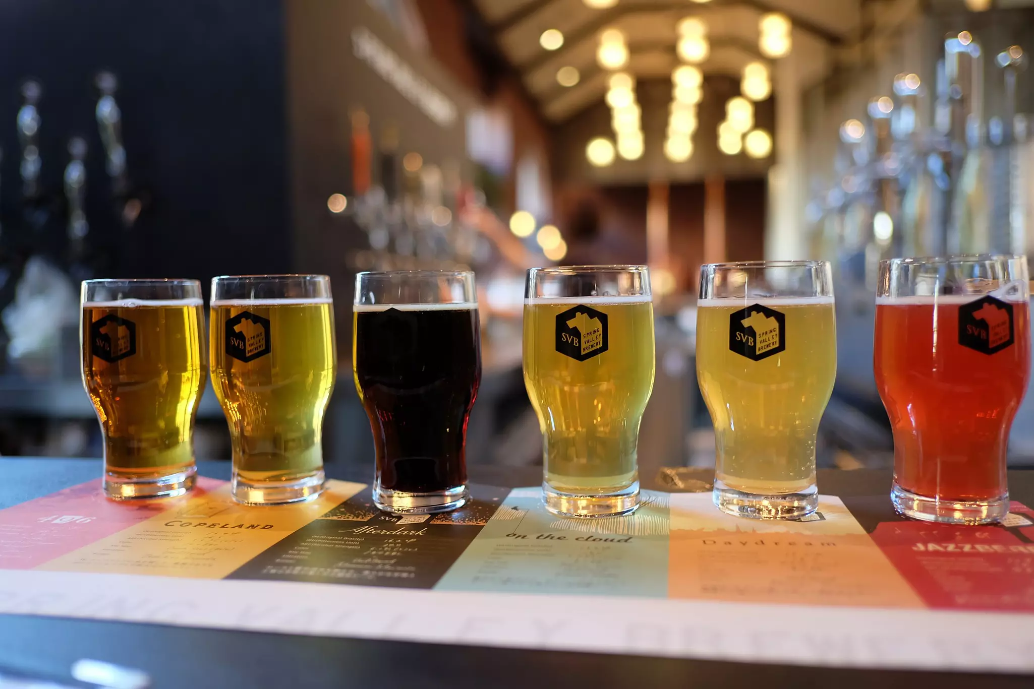 Multi-type of Kirin Craft Beer in Spring Valler Brewery resturant of Kirin Factory, Yokohama, Japan.