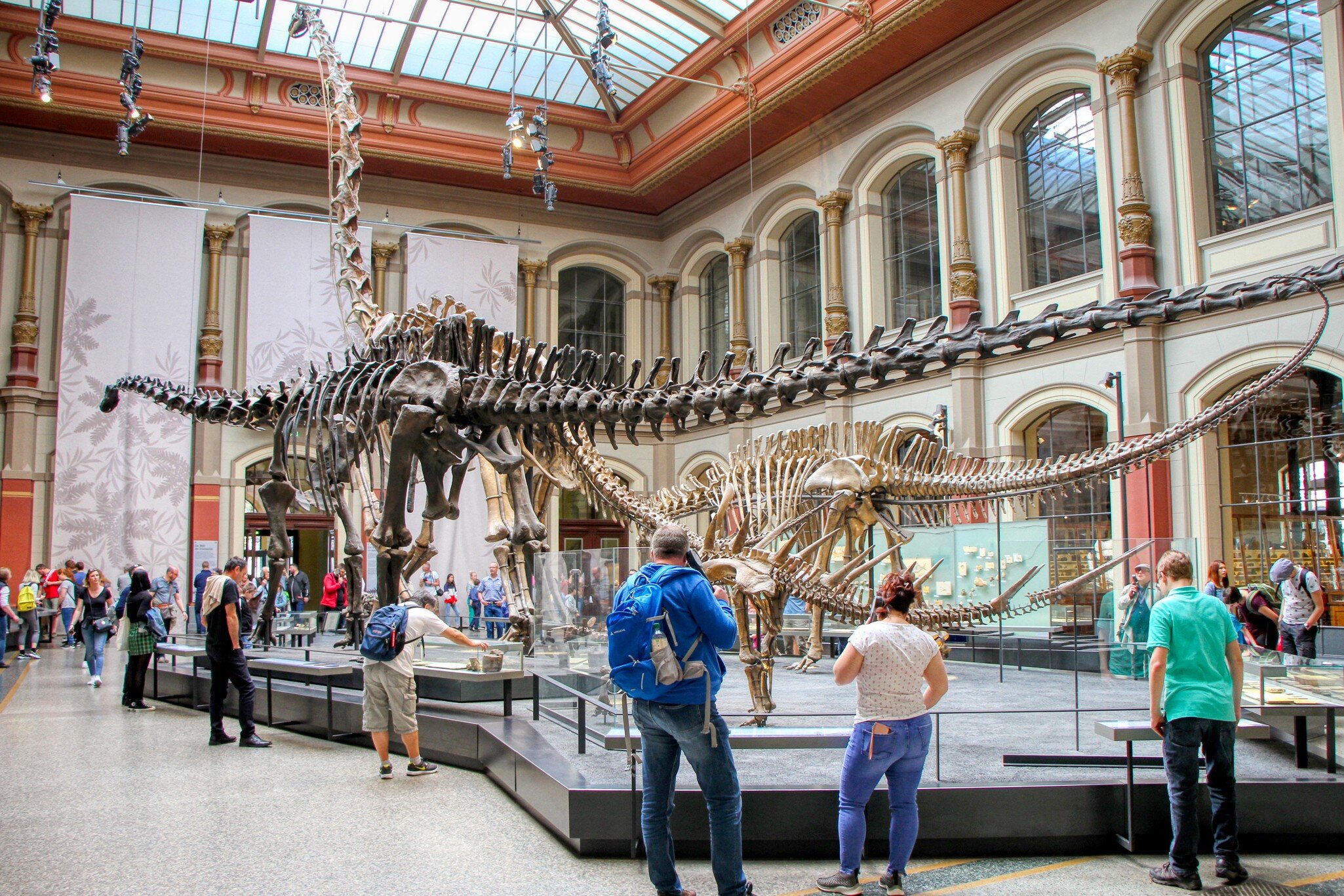 The Dinosaur Hall of the Natural History Museum (Museum für Naturkunde) in Berlin, Germany.