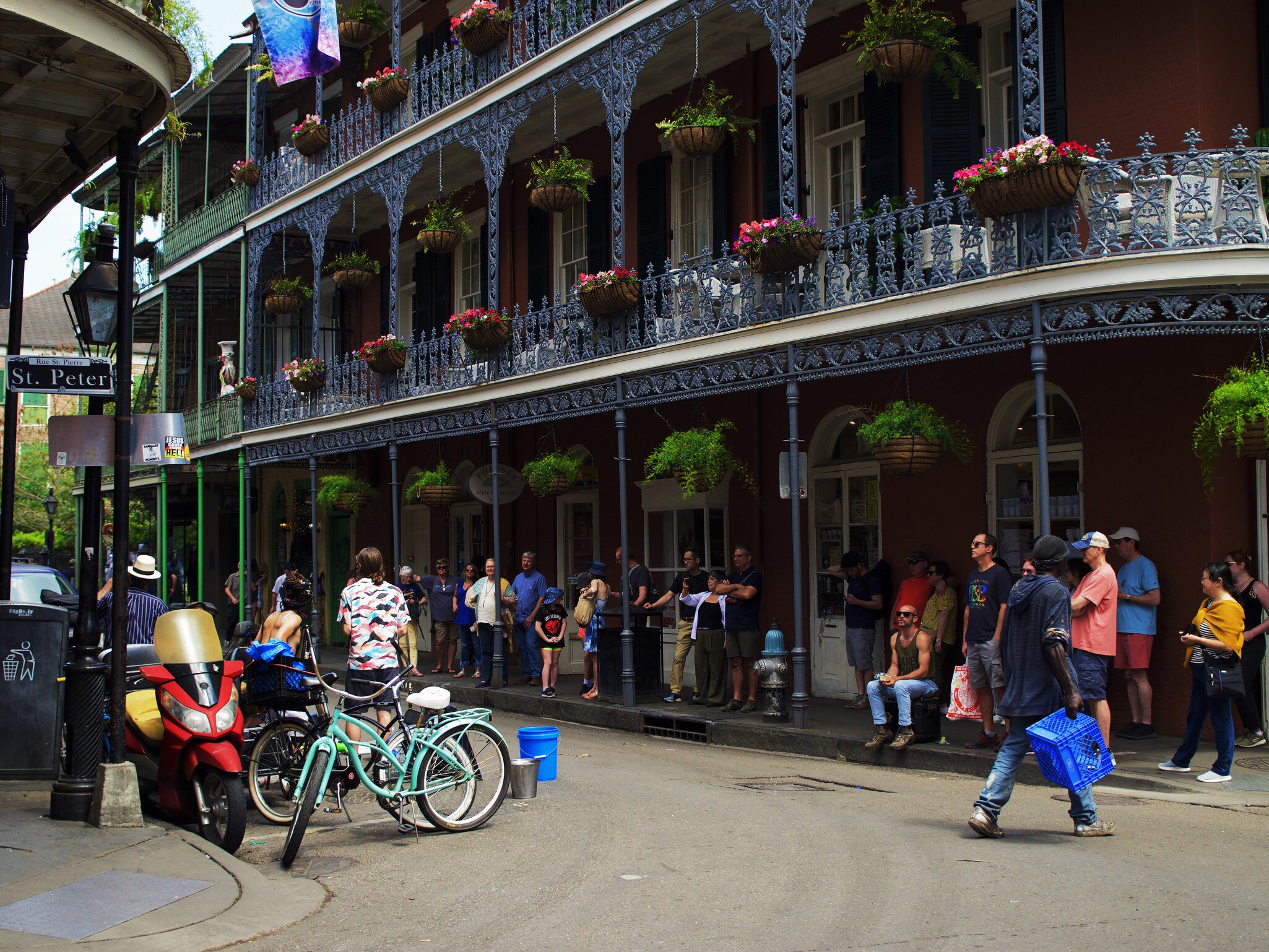 New Orleans, United States – March 28, 2022: A crowd on Royal Street in the French Quarter of New Orleans