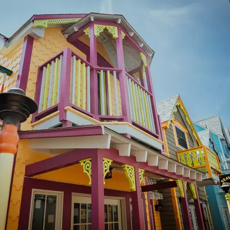 MARTHA'S VINEYARD, MA- May 2, 2023: Beautiful colourful gingerbread houses, cottages and cafes in Oak Bluffs center, Martha's Vineyard island in Massachusetts USA on a sunny summer day, License Type: media, Download Time: 2025-01-28T19:04:58.000Z, User: adouglaslott59, Editorial: true, purchase_order: 65050 - Digital Destinations and Articles, job: future digital articles, client: future digital articles, other: Ann Douglas Lott