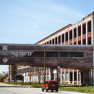 The abandoned Packard plant in Detroit.