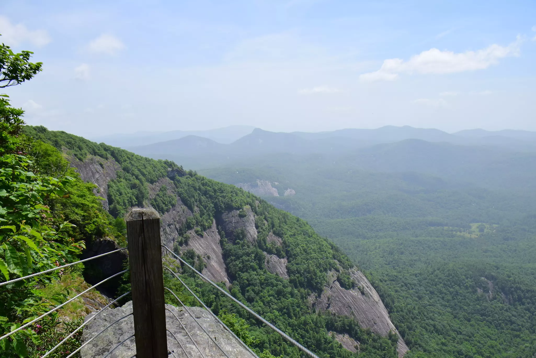 Foggy view from the top of Whiteside mount., Cashiers, NC, USA