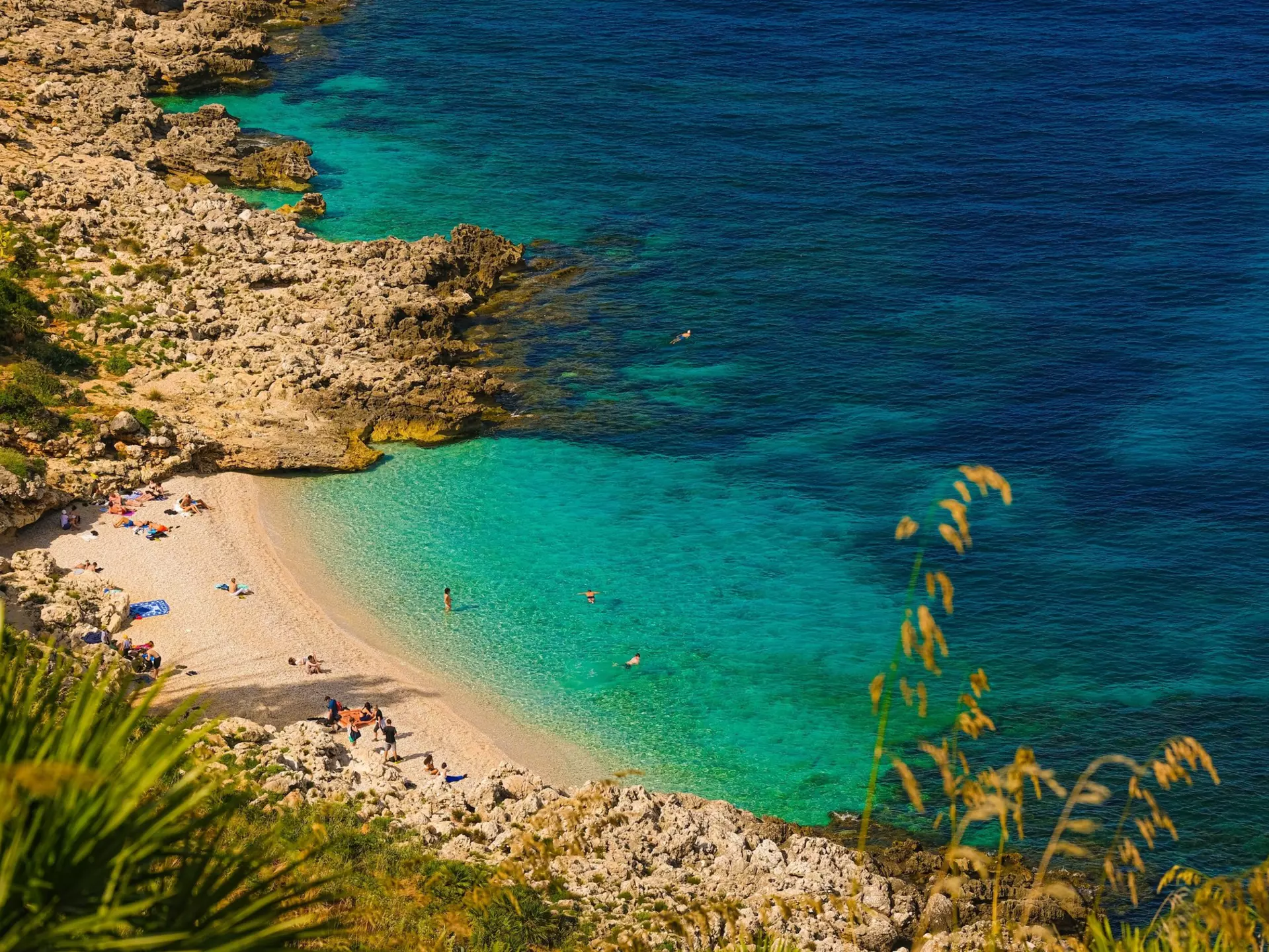 Paradise empty beach with no people and turquoise sea named 'Cala Capreria' at the natural reserve “Riserva dello Zingaro”, Scopello, Sicily, Mediterranean Sea, Italy., License Type: media, Download Time: 2026-03-05T19:28:58.000Z, User: LP_YKhanna, Editorial: false, purchase_order: 65050 - Digital Destinations and Articles, job: LP, client: Journeys, other: Yuvraj Khanna