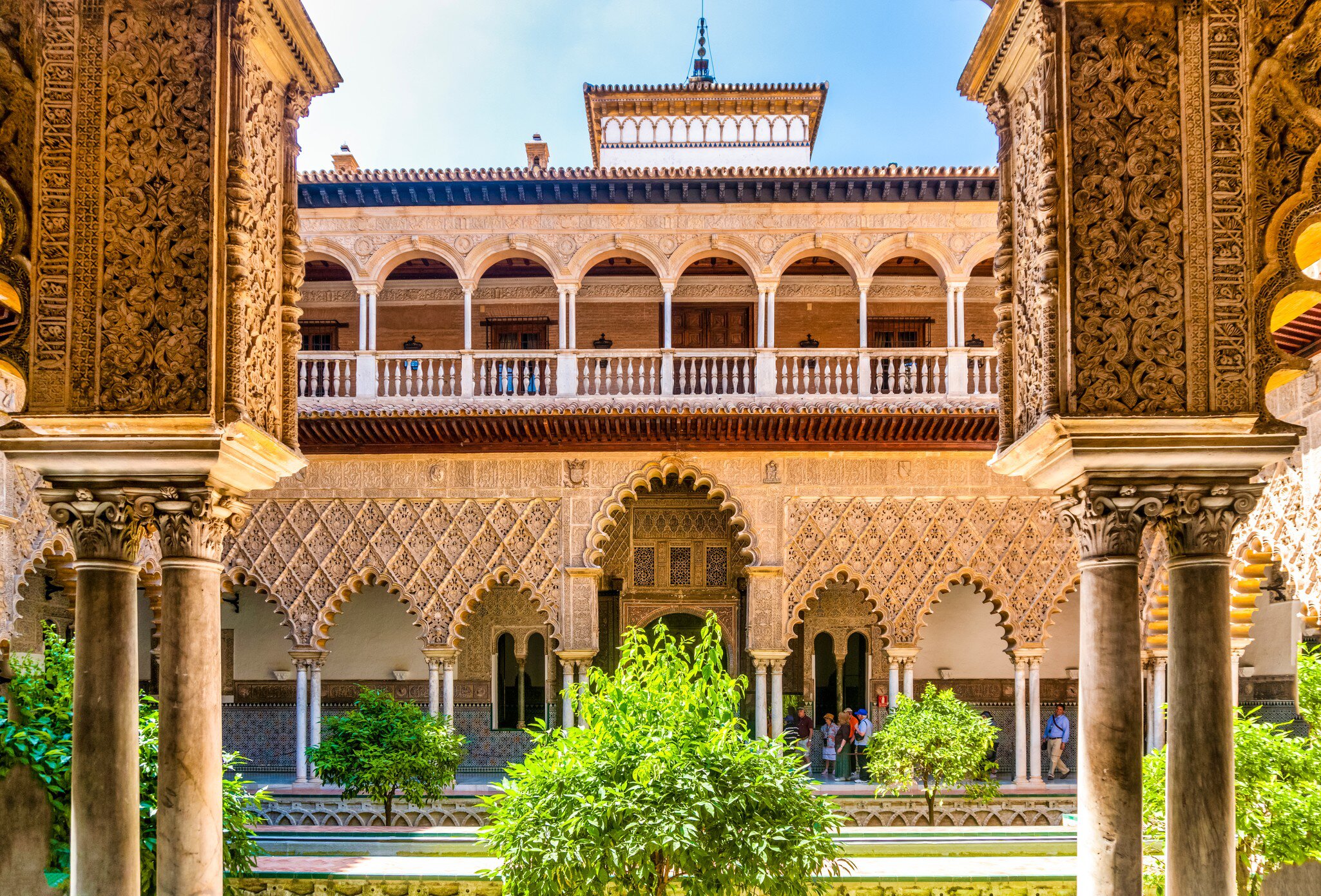 View from inside the Real Alcázar in Seville, Spain.