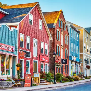 Colourful shopping streets in the town of Charlottetown