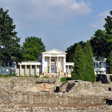 A view of the Roman ruins and Aquincum Museum in Budapest, Hungary.