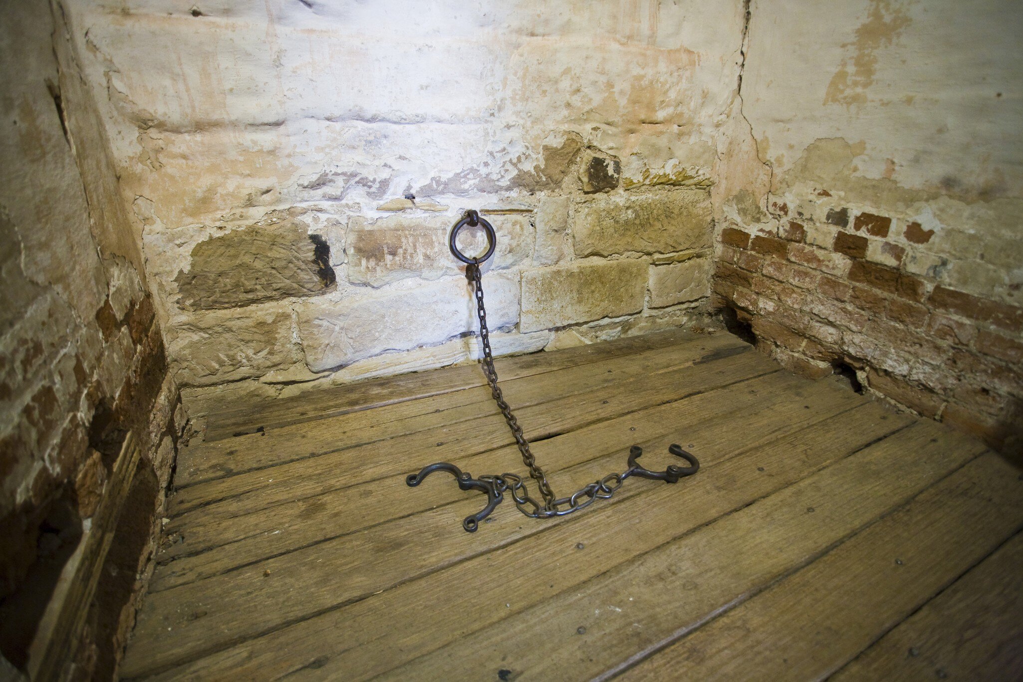 Richmond Gaol, cell and shackles. Tasmania, Australia.
