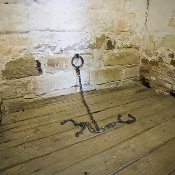 Richmond Gaol, cell and shackles. Tasmania, Australia.