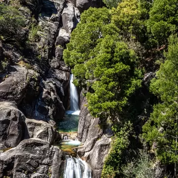 View of Cascata do Arado at the Peneda-Gerês National Park in Portugal.