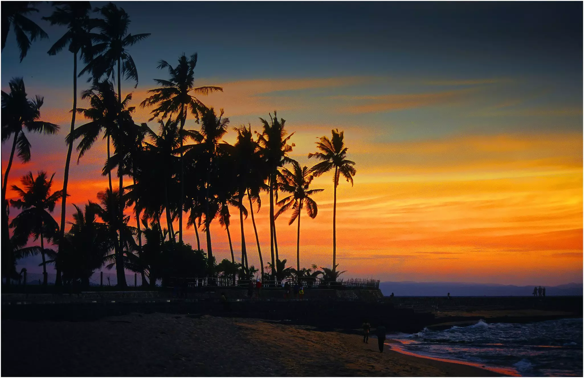 Coastal dusk, Senggigi beach, on the Island of Lombok, Indonesia.