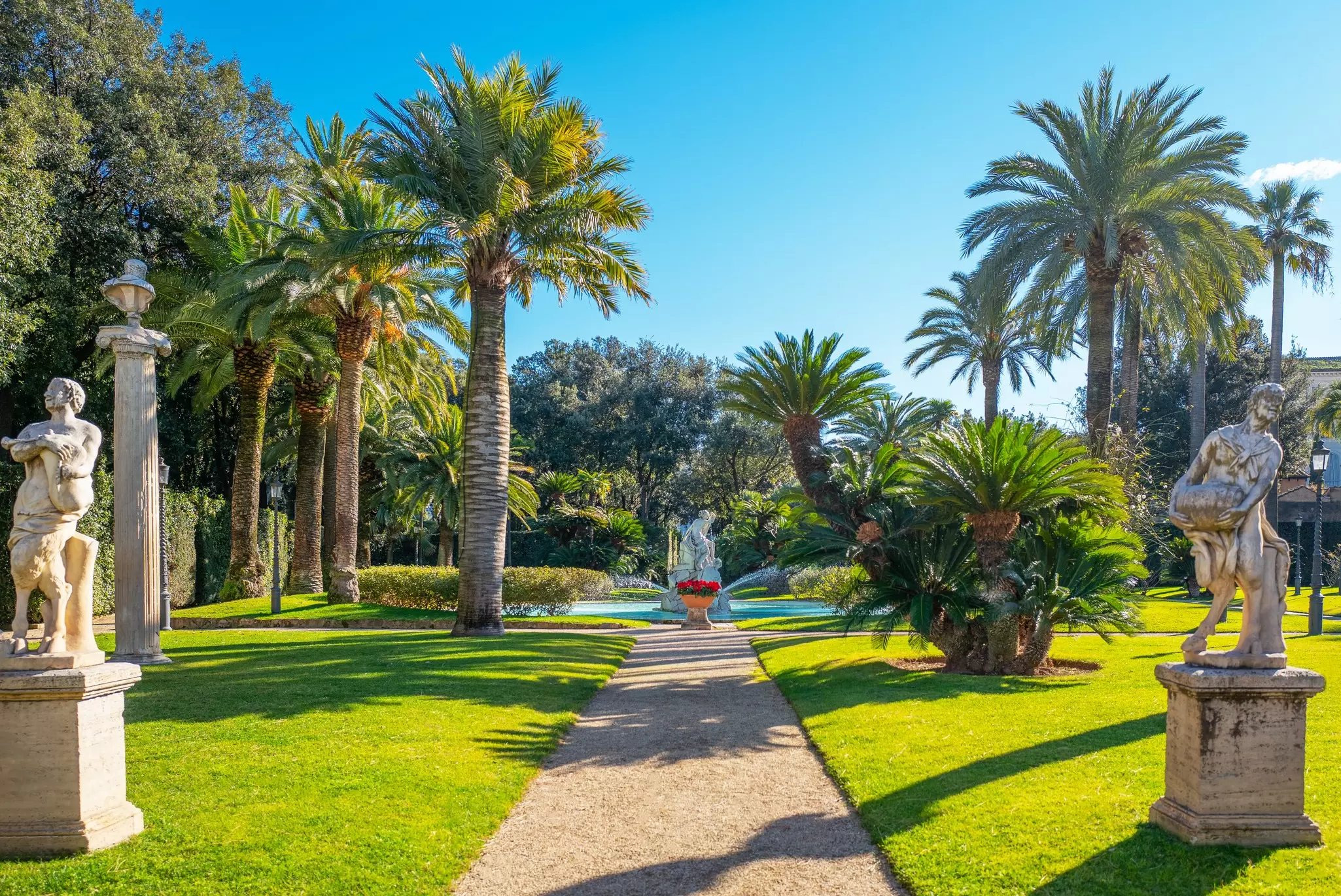 The gardens at the Palazzo del Quirinale in Rome, Italy.