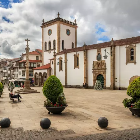 Bragança, Portugal - June 27, 2021: View of Sé square in Bragança, Portugal, with the Sé church in the background., License Type: media, Download Time: 2024-11-15T15:18:15.000Z, User: catalinaaragon, Editorial: true, purchase_order: 56530 - Guidebooks, job: Global Publishing WIP, client: Experience Portugal 2, other: Catalina Aragon
