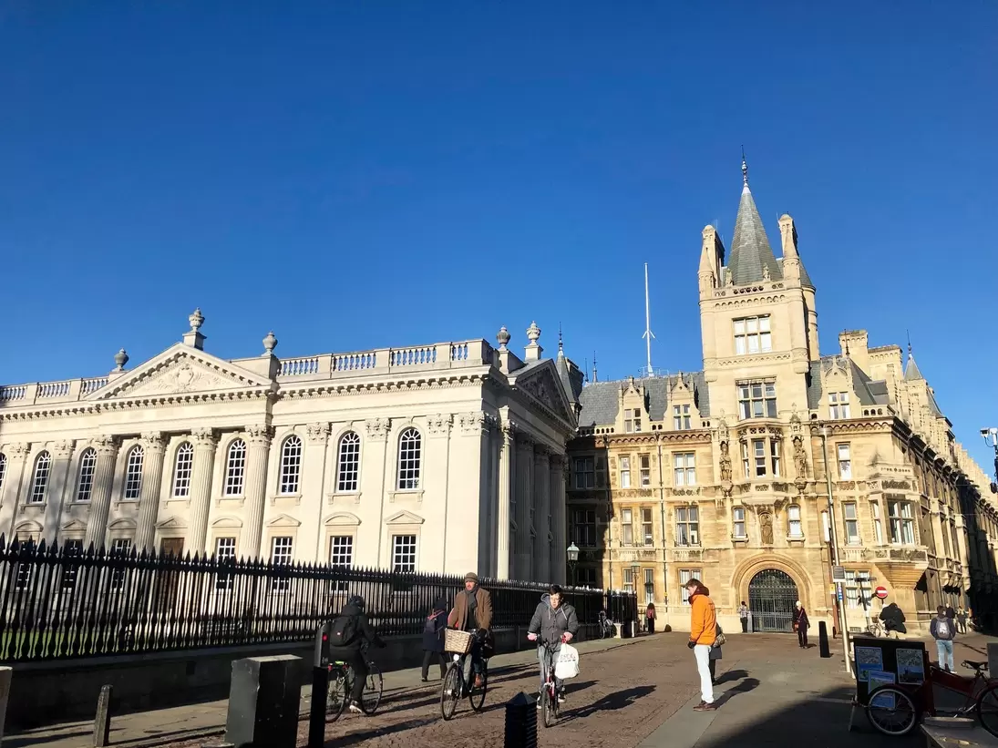 Cambridge, United Kingdom - January 17, 2019: The Senate House and Gonville & Caius College, University of Cambridge