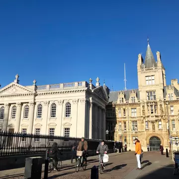 Cambridge, United Kingdom - January 17, 2019: The Senate House and Gonville & Caius College, University of Cambridge