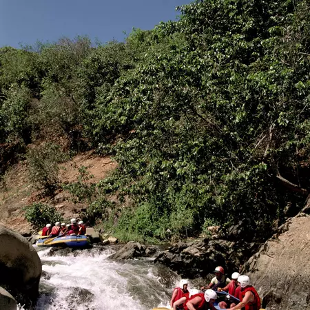 White water rafting on a sunny day