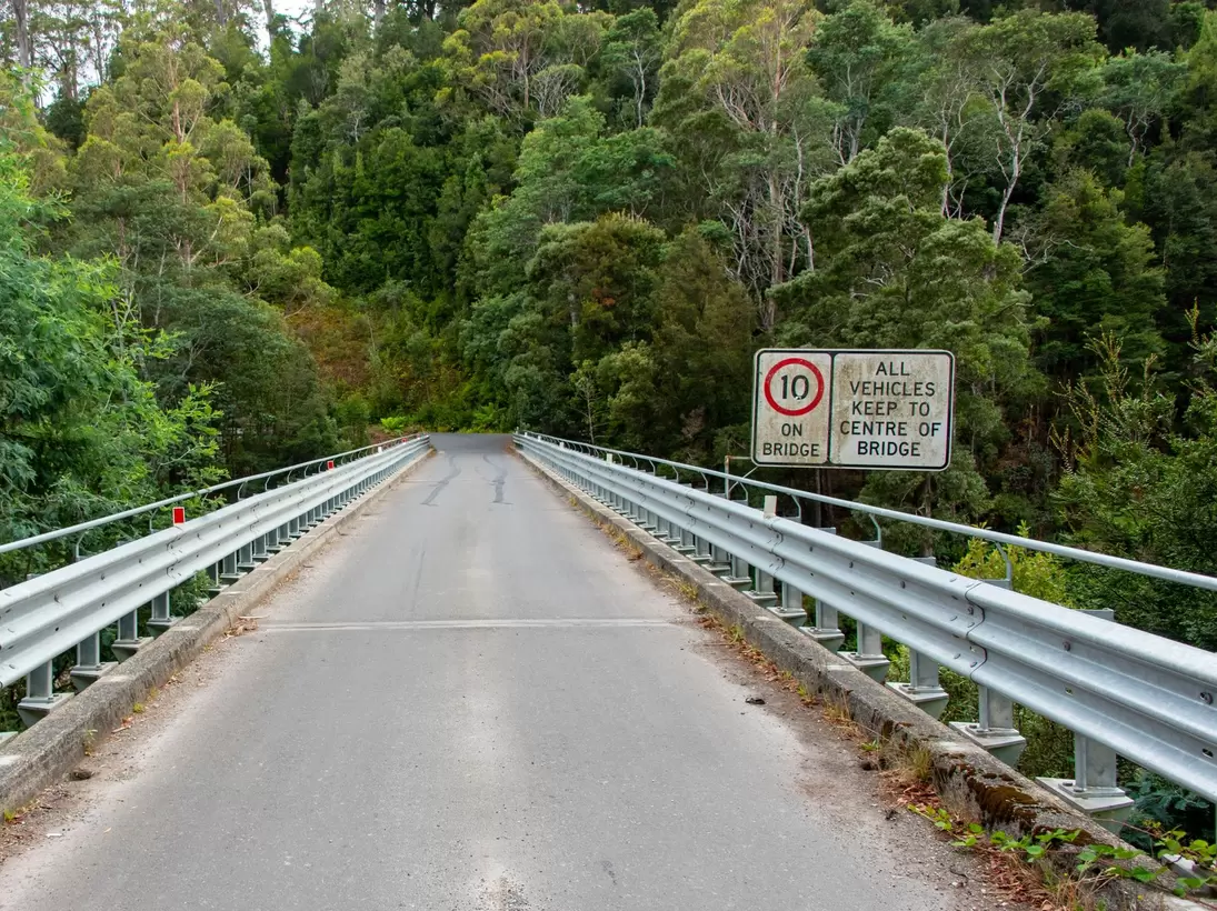 Kanunnah Bridge in Tarkine Wilderness, Tasmania, Australia.