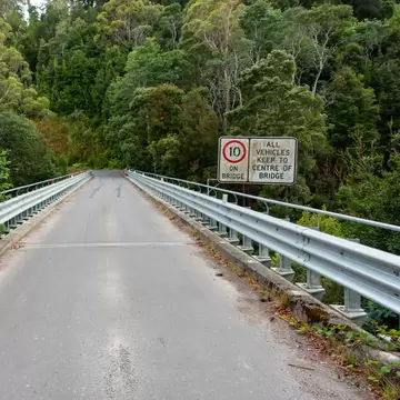 Kanunnah Bridge in Tarkine Wilderness, Tasmania, Australia.