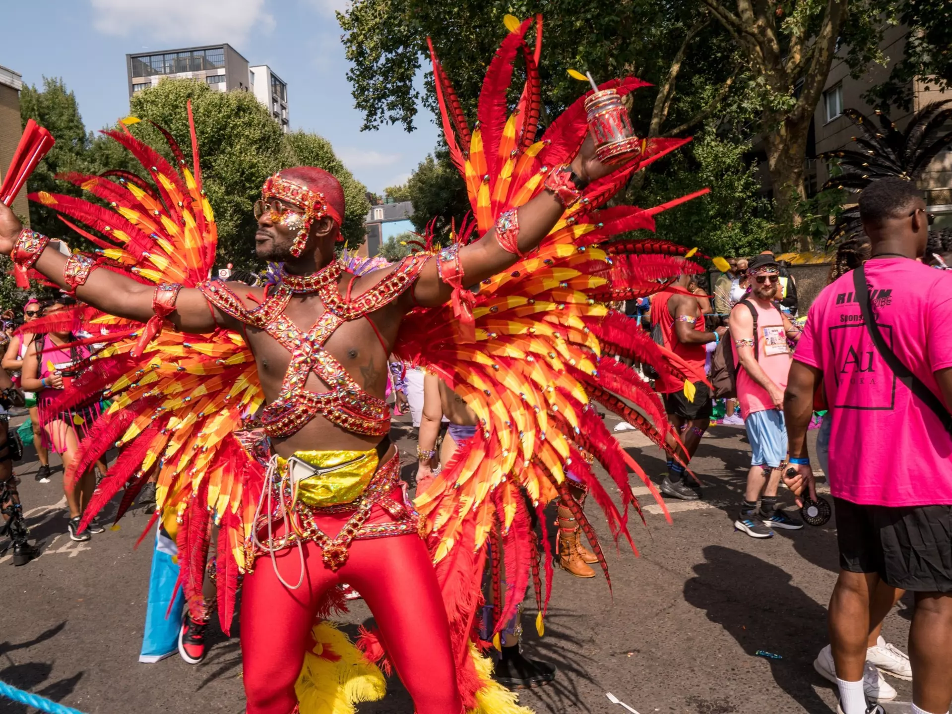 A Notting Hill Carnival parade participant. Wally Cassidy/Shutterstock