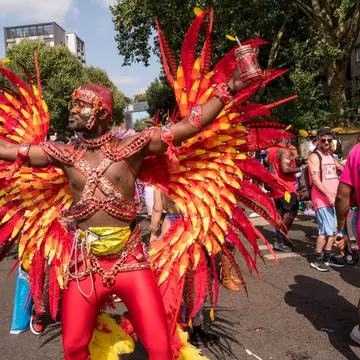 A Notting Hill Carnival parade participant. Wally Cassidy/Shutterstock