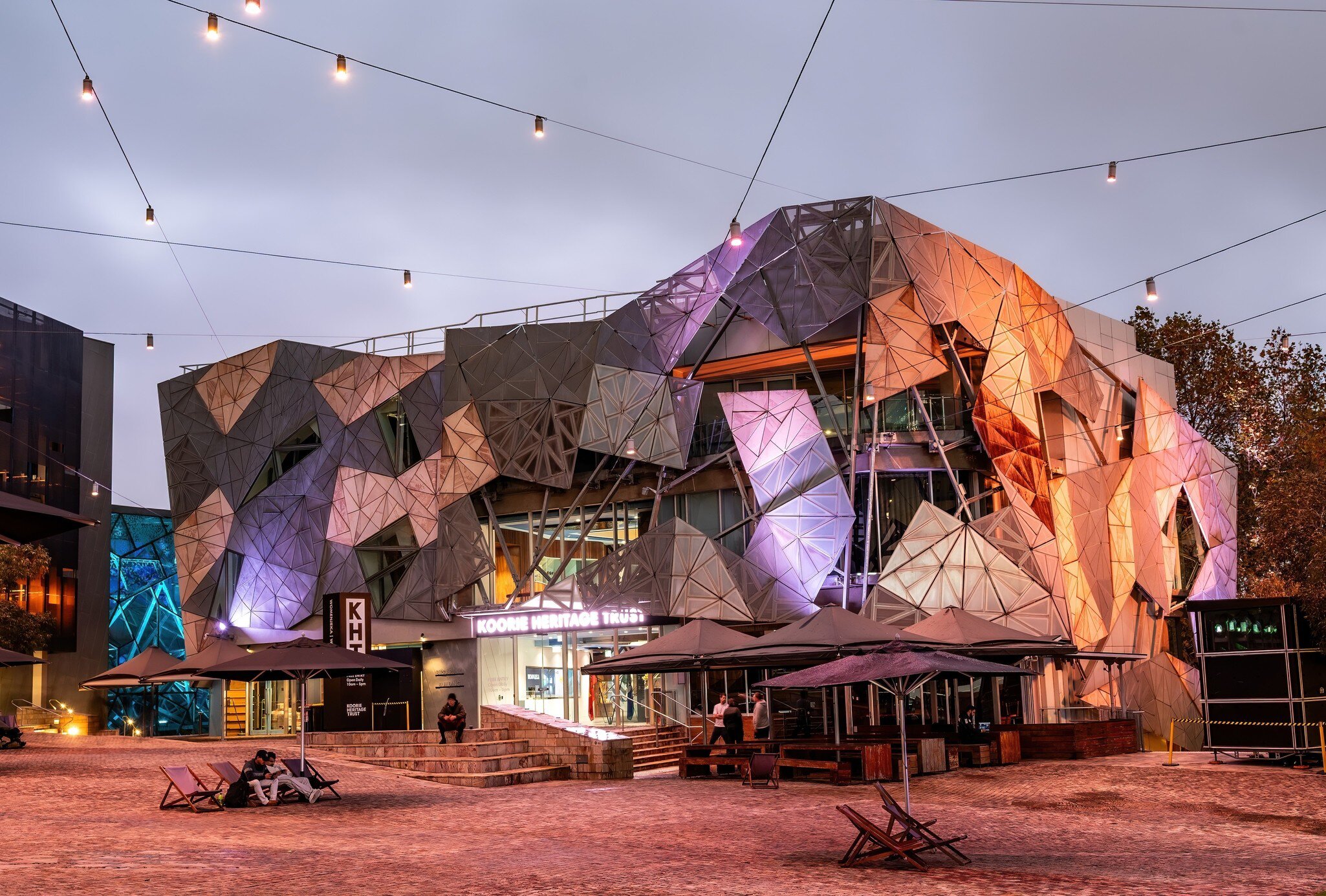 Melbourne, Victoria, Australia. Koori Heritage Trust centre in Federation Square.