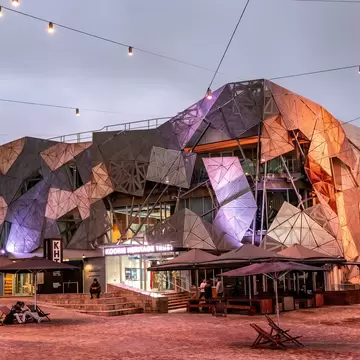 Melbourne, Victoria, Australia. Koori Heritage Trust centre in Federation Square.