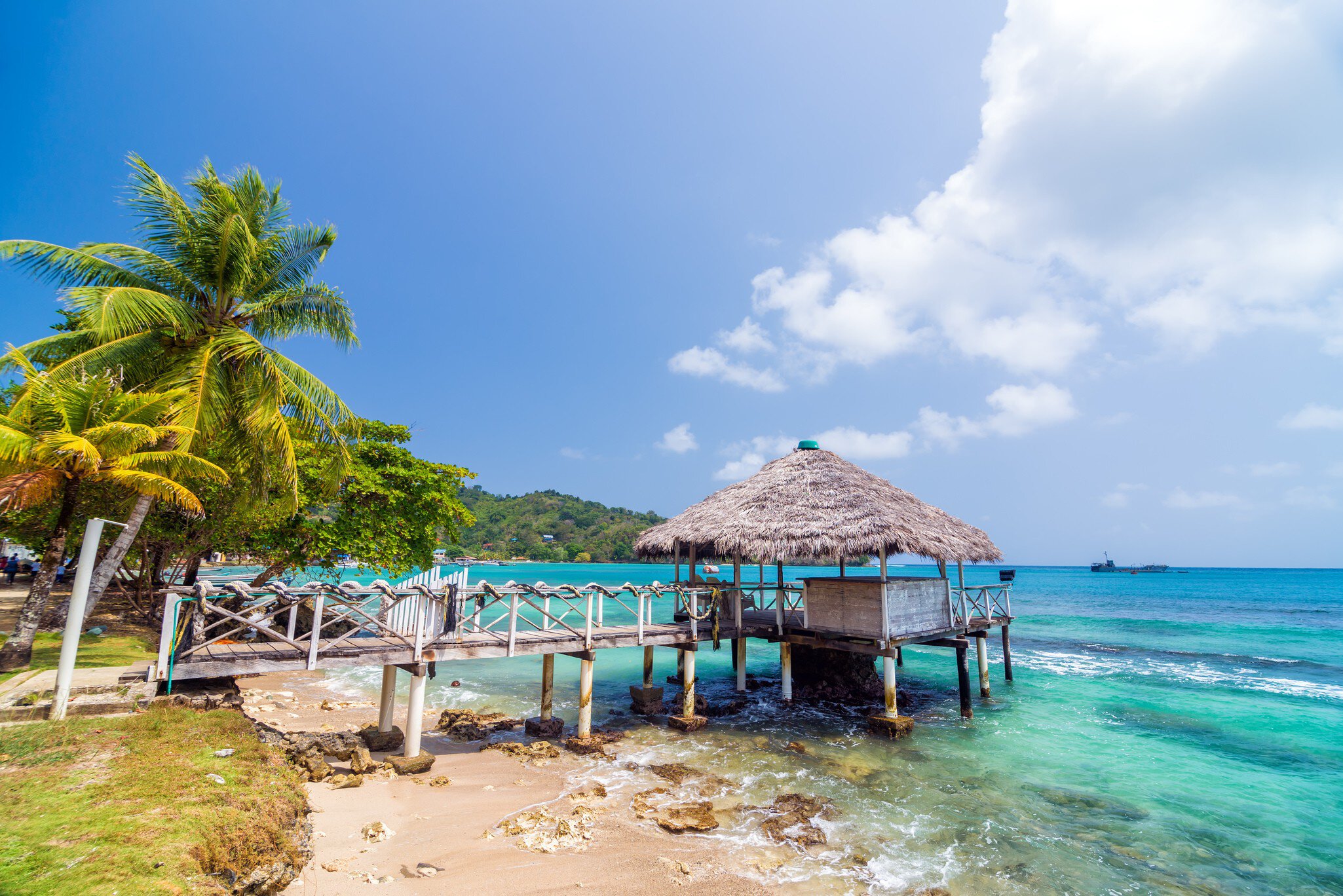 A small wharf in the Caribbean Sea at Sapzurro and Capurgana in Colombia.