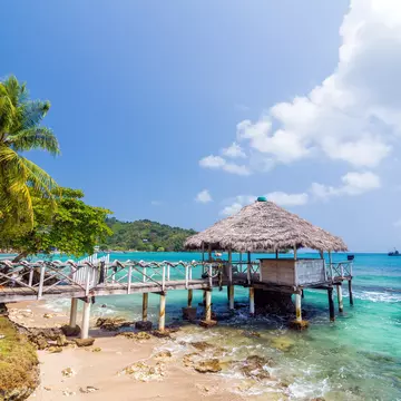 A small wharf in the Caribbean Sea at Sapzurro and Capurgana in Colombia.