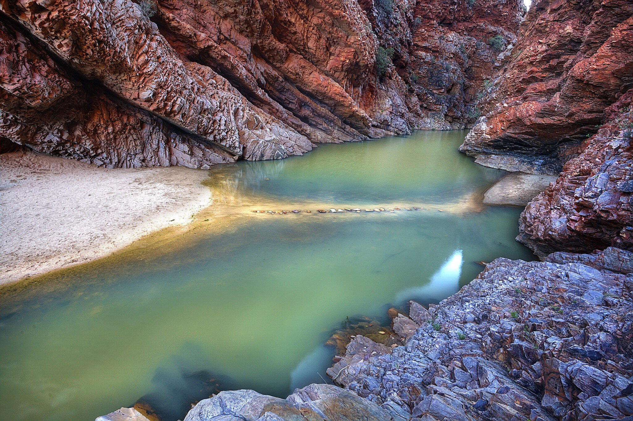 Overhead view of Simpsons Gap, Northern Territory, Australia