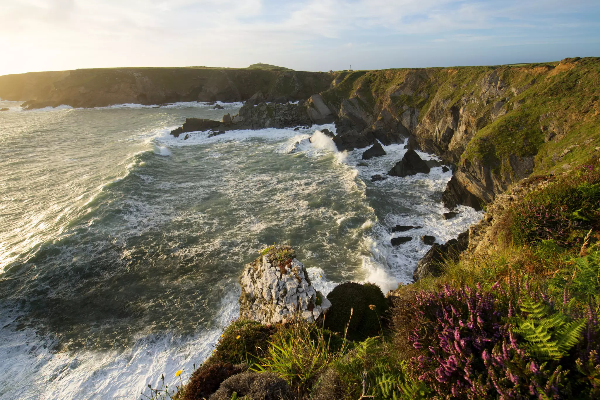 Overview of Pembrokeshire coastline seen from Marloes Sand.