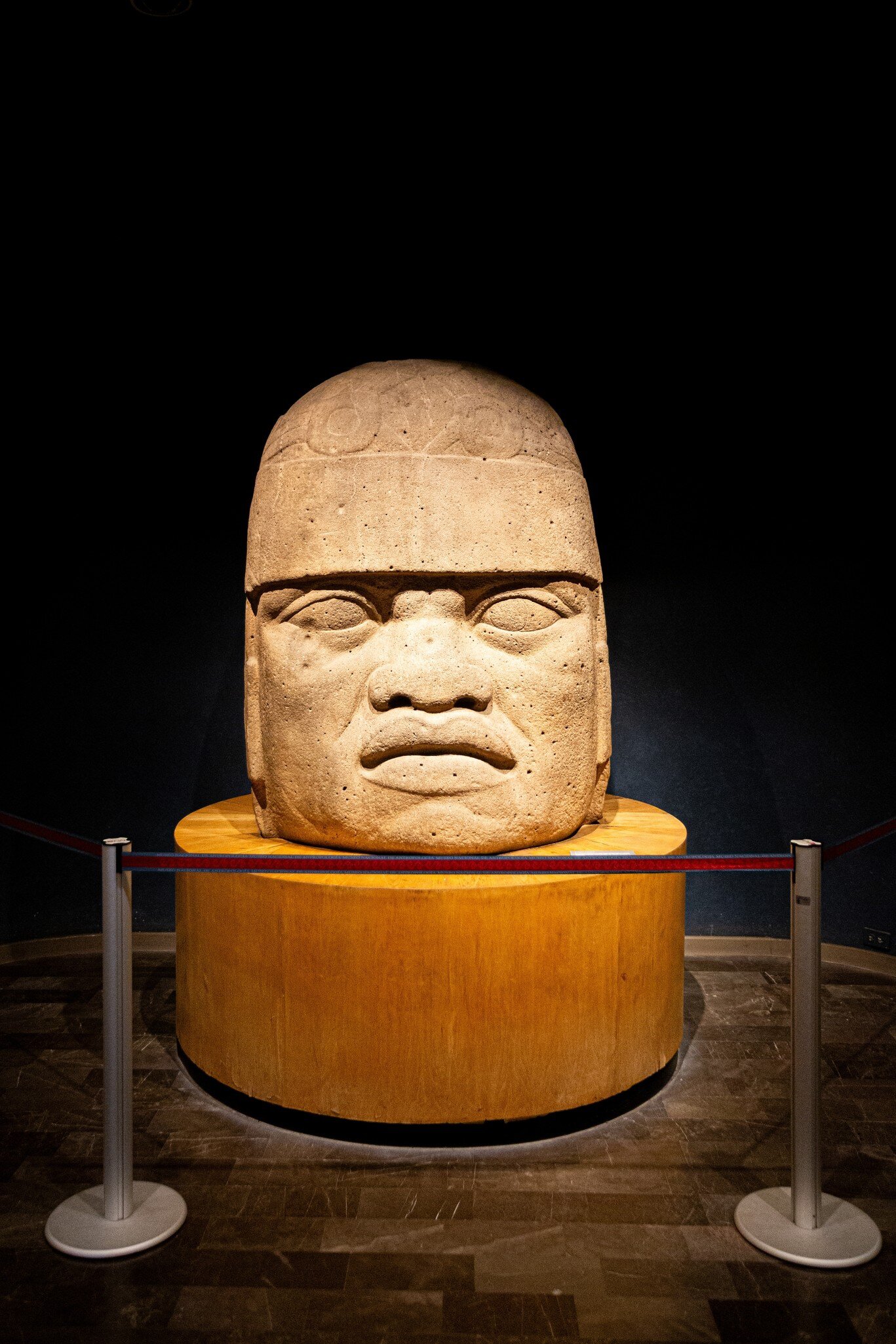 View of a sculpture at the Museo Nacional de Antropología in Mexico City.