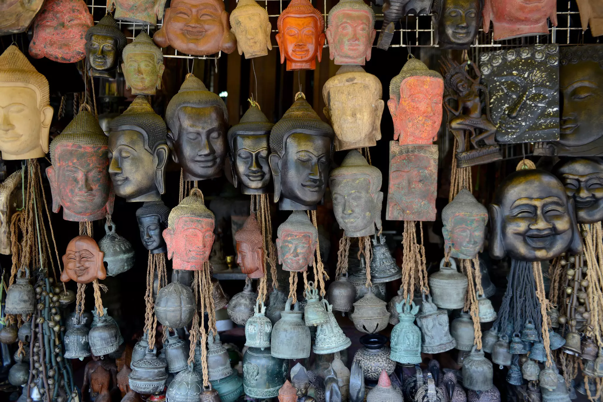 A shop in the Psar Chaa or Old Market in the City of Siem Reap in Cambodia.
