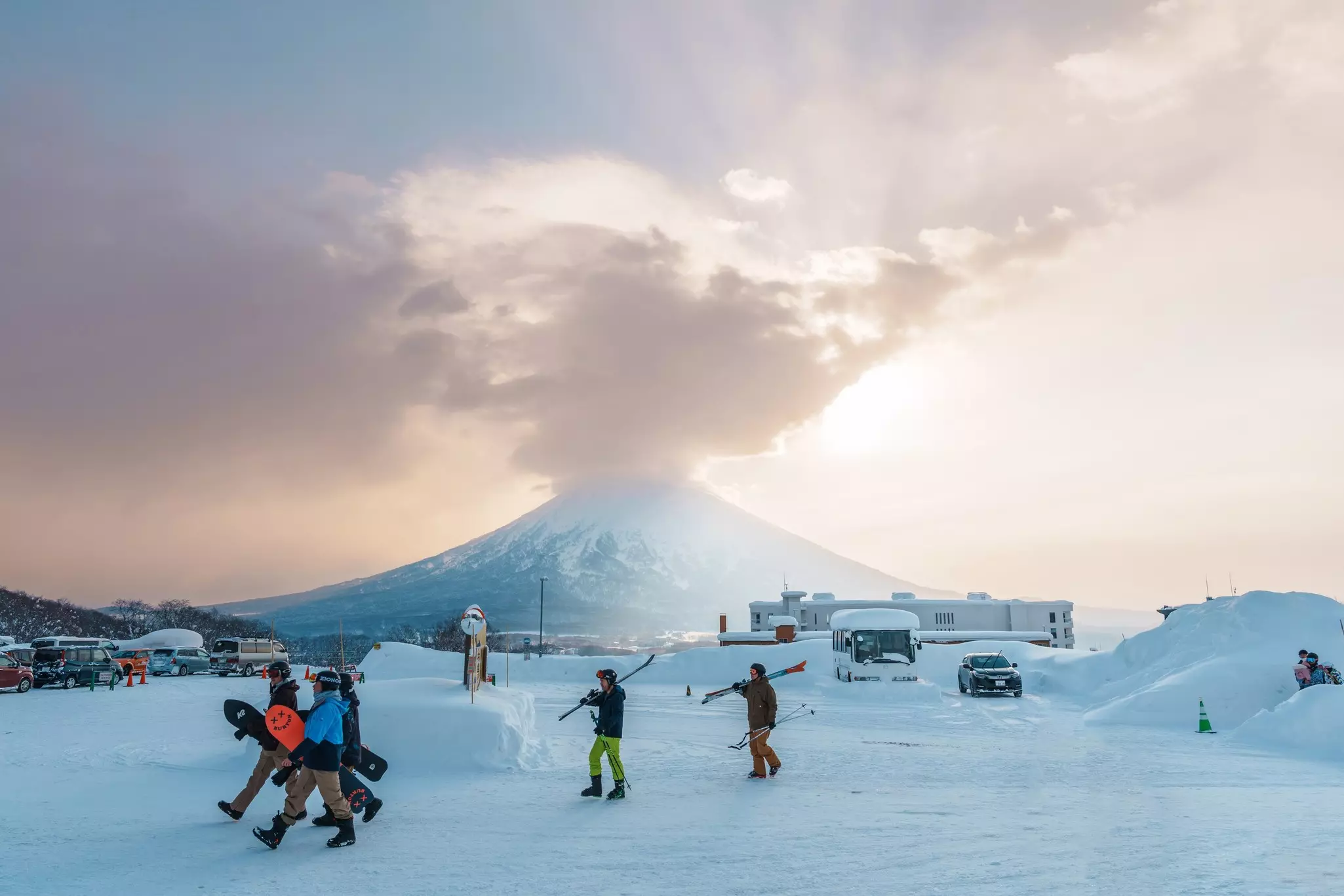 Beautiful Yotei Mountain with Snow in winter season at Niseko. landmark and popular for Ski and Snowboarding tourists attractions in Hokkaido, Japan. Niseko, Japan, 6 February 2023, License Type: media, Download Time: 2025-10-15T20:50:52.000Z, User: katelyn.perry_lonelyplanet, Editorial: true, purchase_order: 65050 - Digital Destinations and Articles, job: wip, client: wip, other: Katelyn Perry