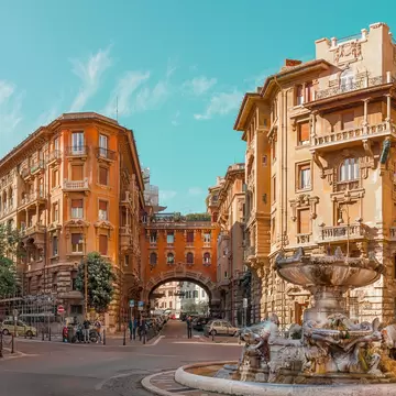 Rome, Italy, Coppedè, novembre, 2018 - District Coppedè fountain of the frogs