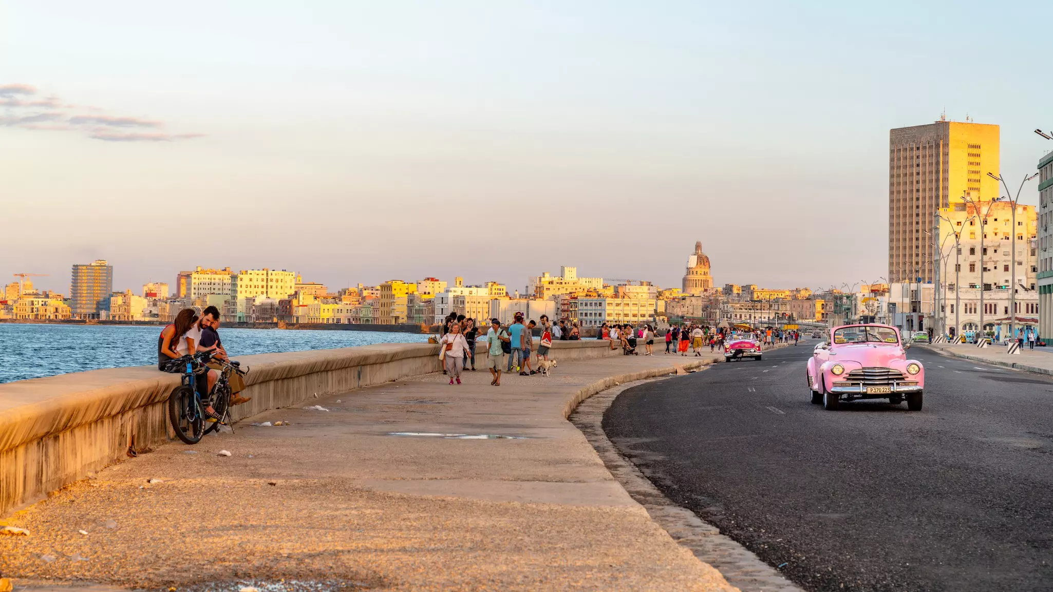 Malecón at sunset.