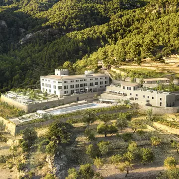 An aerial rendering of the Son Bunyola Hotel in Mallorca