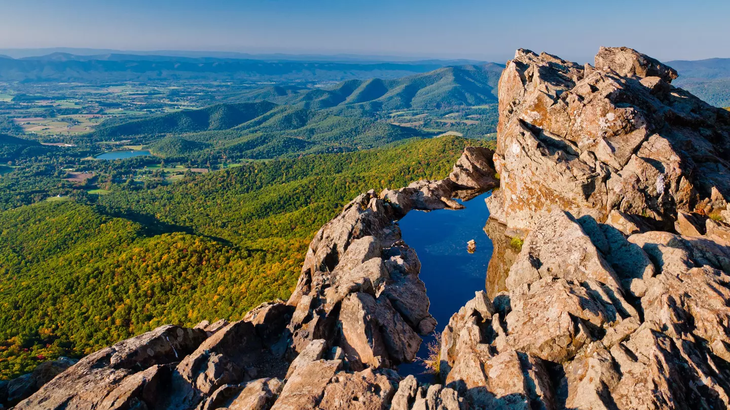 An aerial view of Shendandoah National Park in Virginia