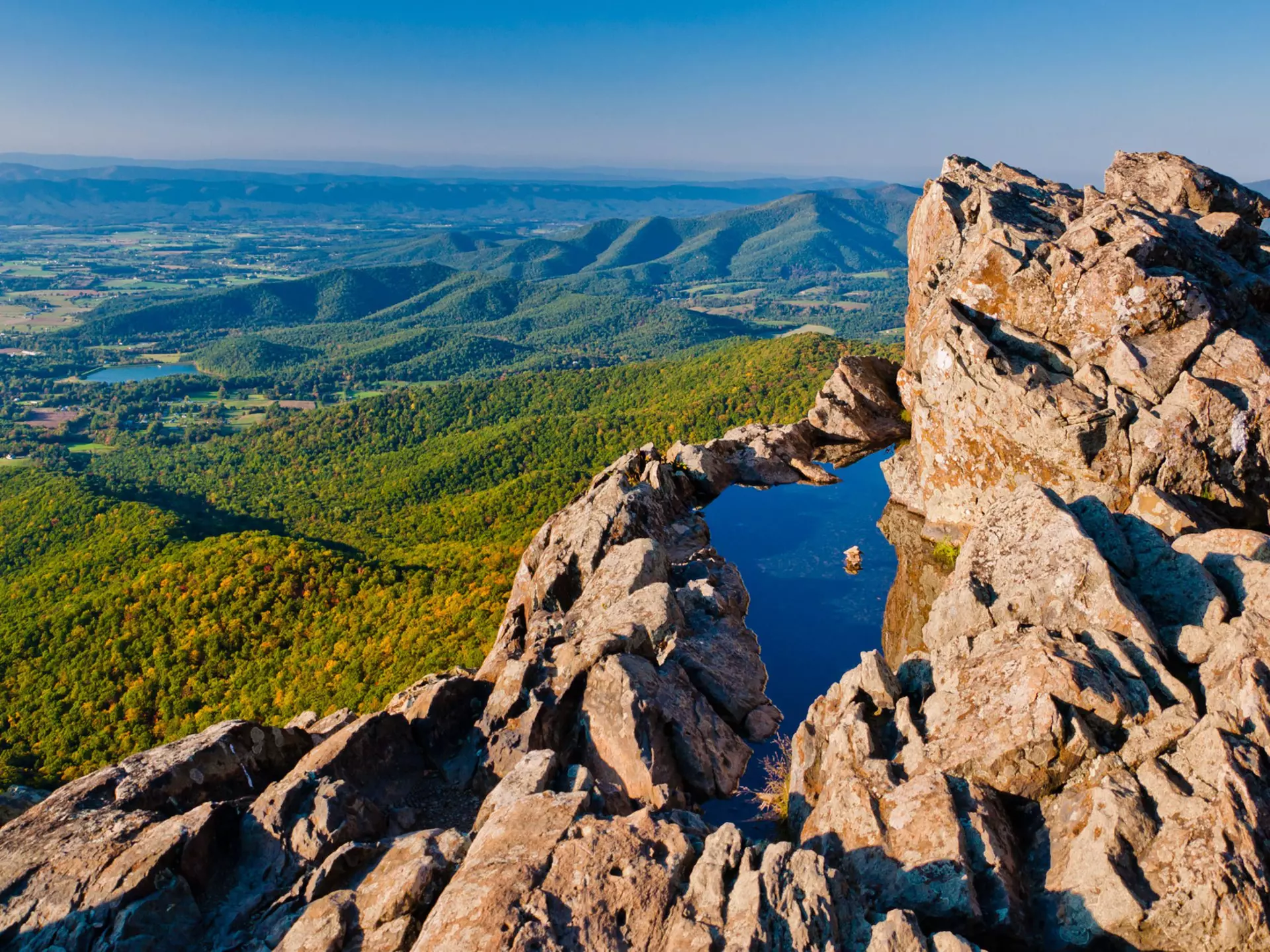 An aerial view of Shendandoah National Park in Virginia