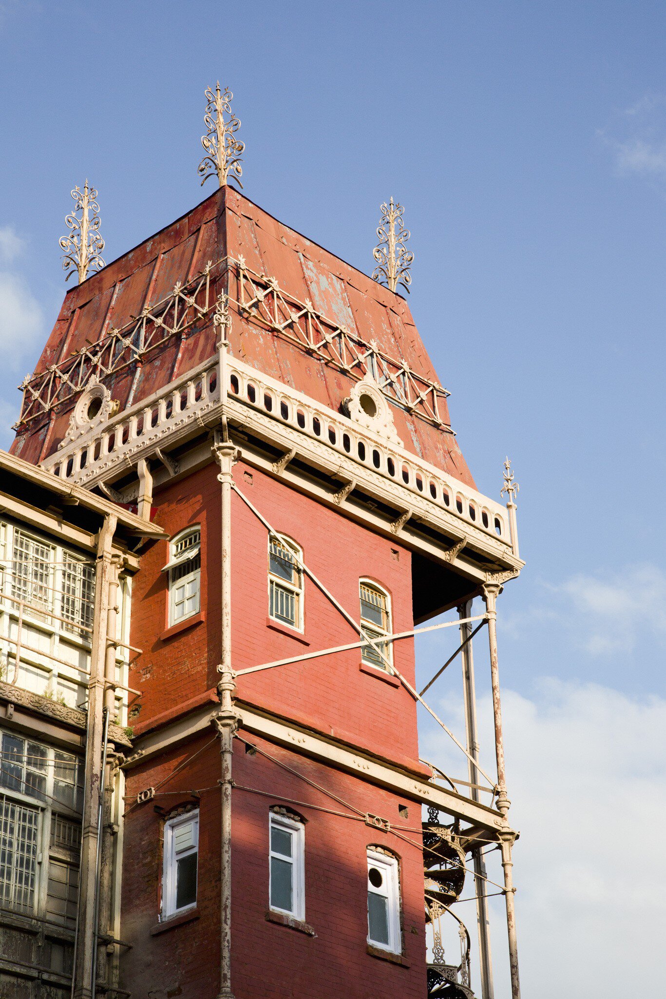 Low angle view of the Railway Board Building, Shimla, Himachal Pradesh, India.