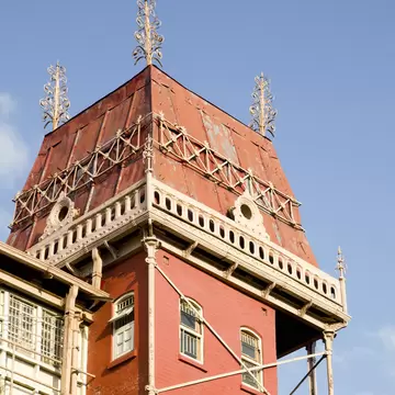 Low angle view of the Railway Board Building, Shimla, Himachal Pradesh, India.