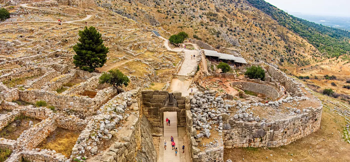 The ruins of an ancient hilltop Greek settlement 