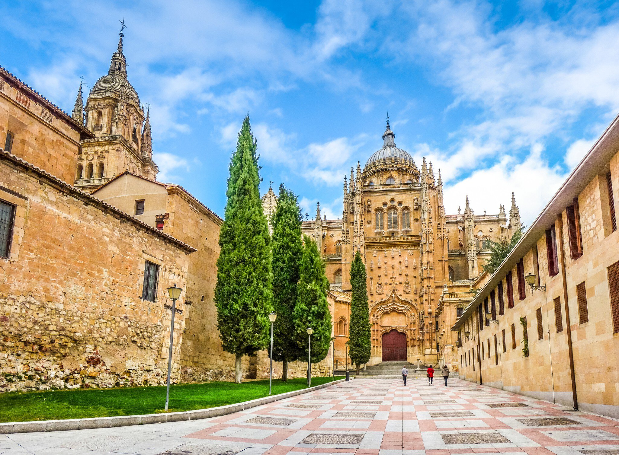 Beautiful view of Cathedral of Salamanca, Castilla y Leon region, Spain.
