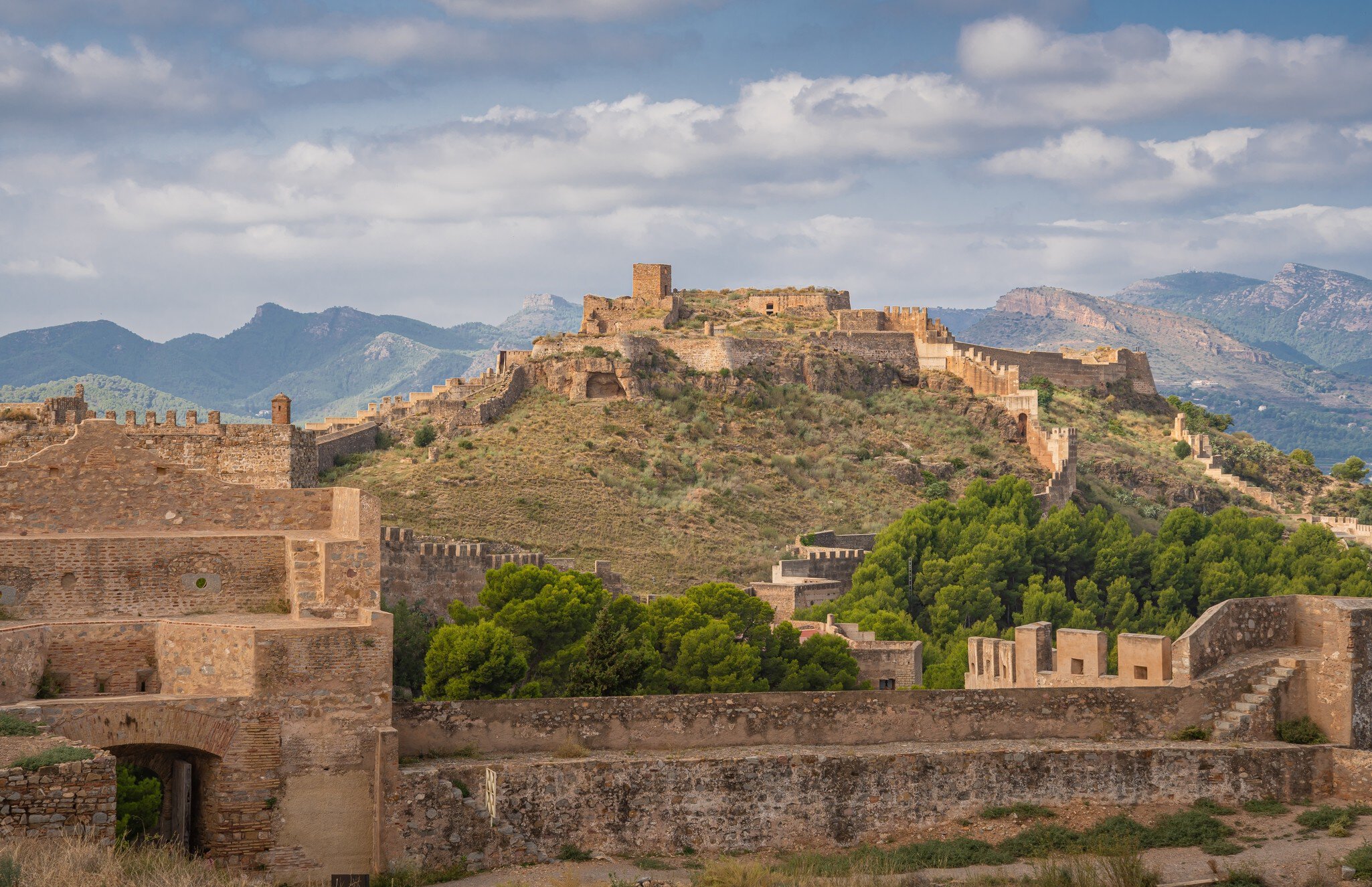 View of the Castillo de Sagunto near Valencia, Spain.