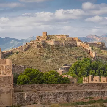 View of the Castillo de Sagunto near Valencia, Spain.