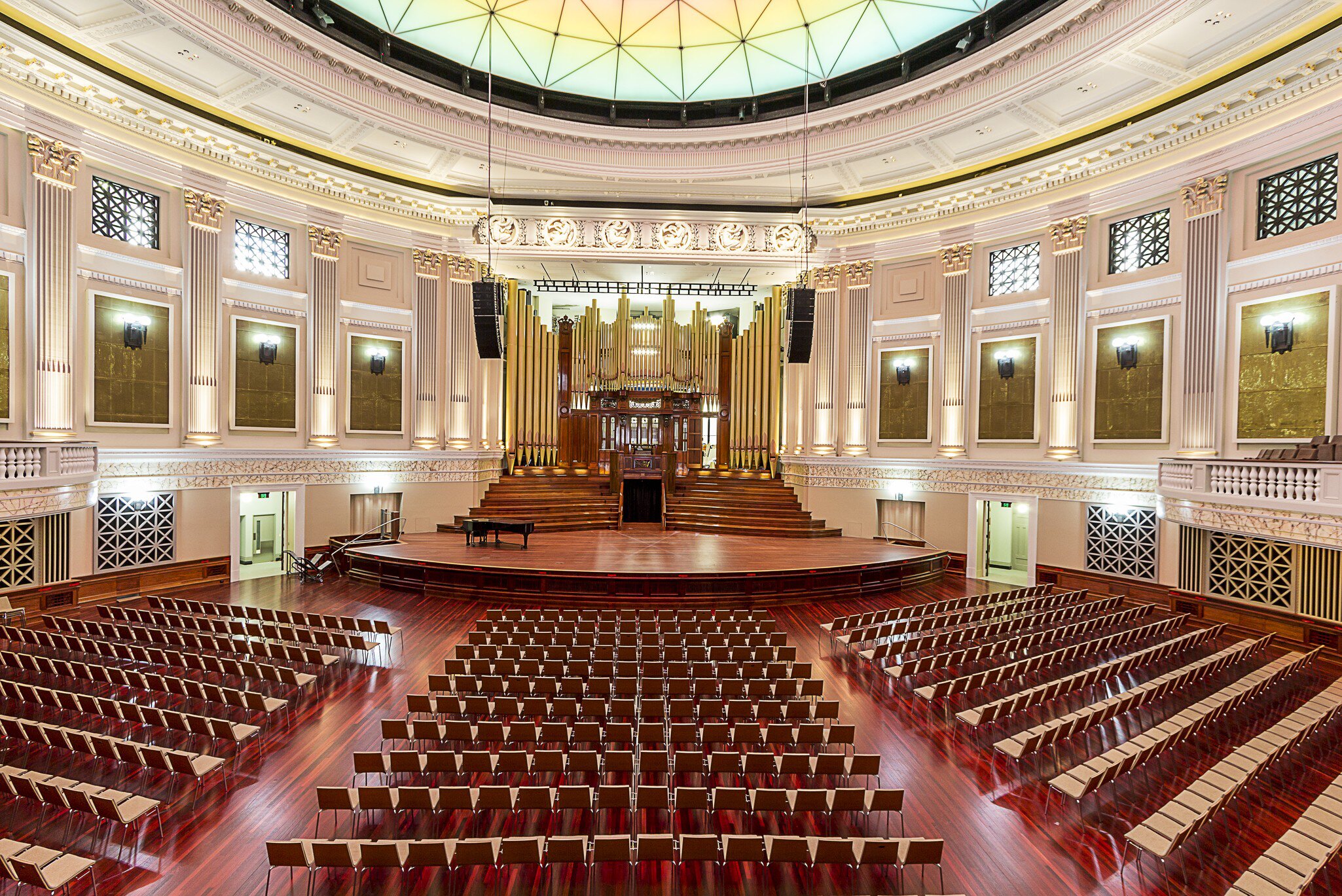 Interior view of City Hall's Theatre in Brisbane, Australia.